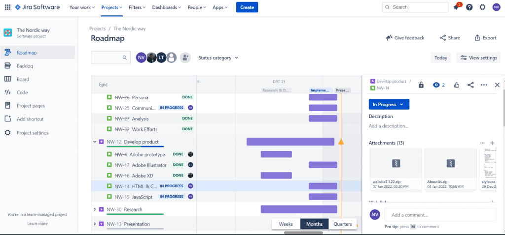 Jira - a time management system